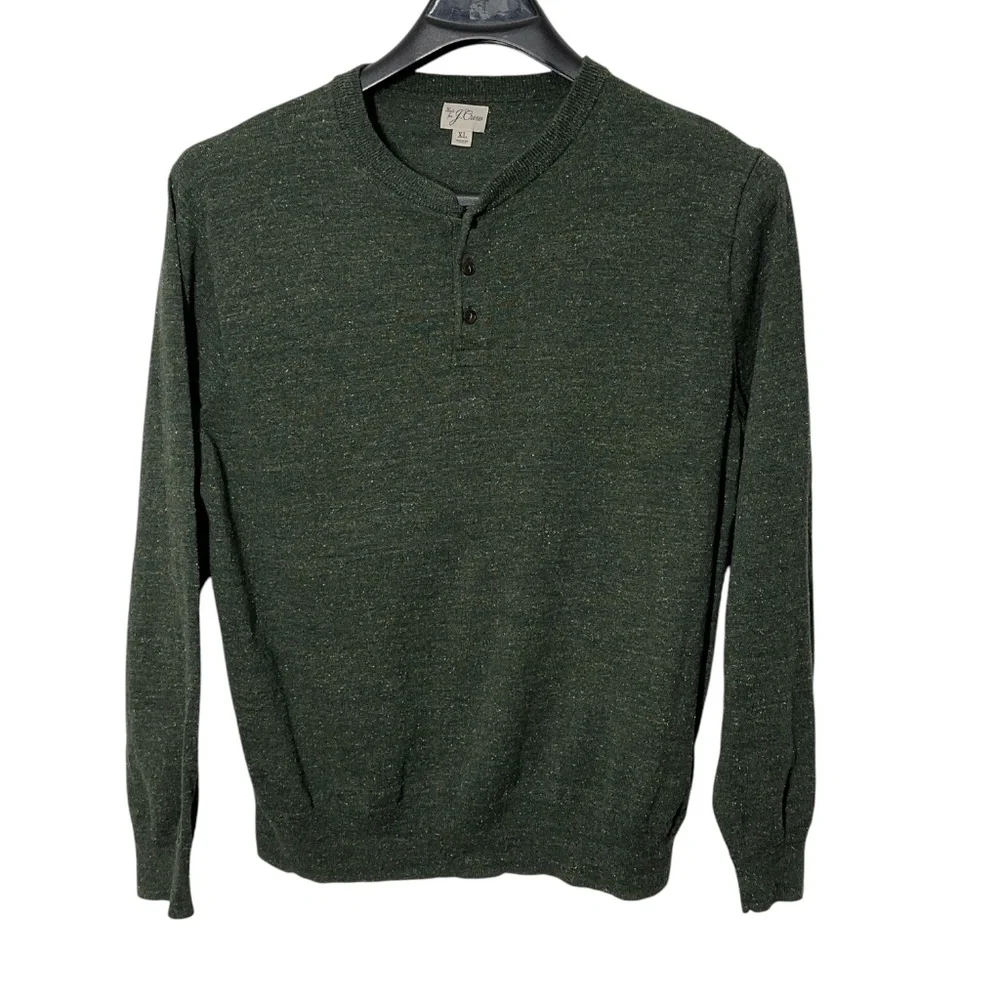 Knit for J Crew Cotton Silk Bld Sweater Mens XL Vintage Knit Polo Preppy